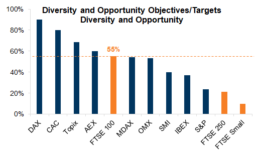 32. 55% of FTSE 100 Companies have Targets for Diversity .... Data available on request.