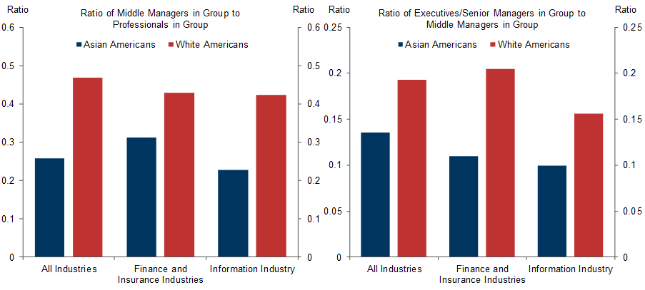 8. Promotion Proxy for Asian Americans 50-70% That of White Americans. Data available on request.