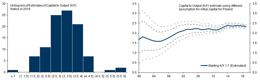 30. With More Observations, the Capital-to-Output Ratios Are Less Dependent on Initial Capital Stock Assumptions. Data available on request.