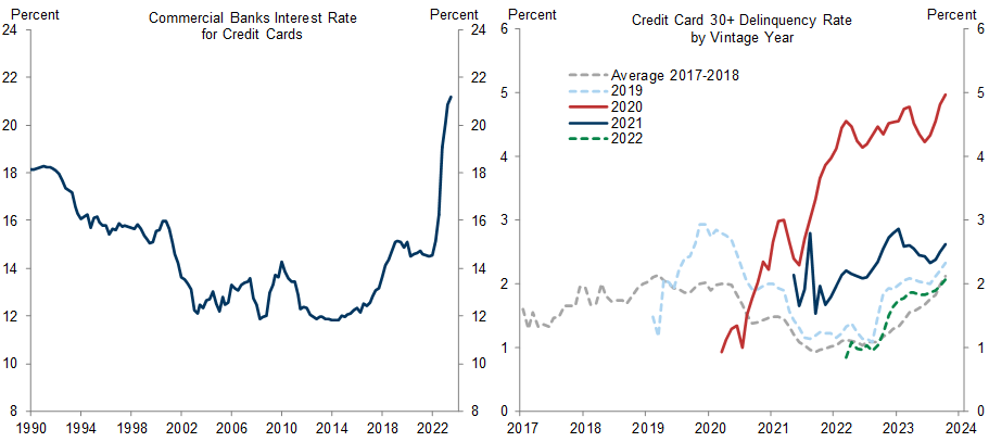 5. Factors Other Than Household Financial Weakness, Such as Higher Interest Rates or Riskier Lending, Also Account for Some of the Increase in Consumer Delinquency and Default Rates. Data available on request.