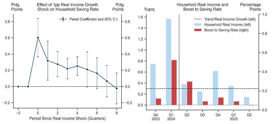 5. Sticky Household Consumption Behaviour Could be Temporarily Boosting the Saving Rate. Data available on request.
