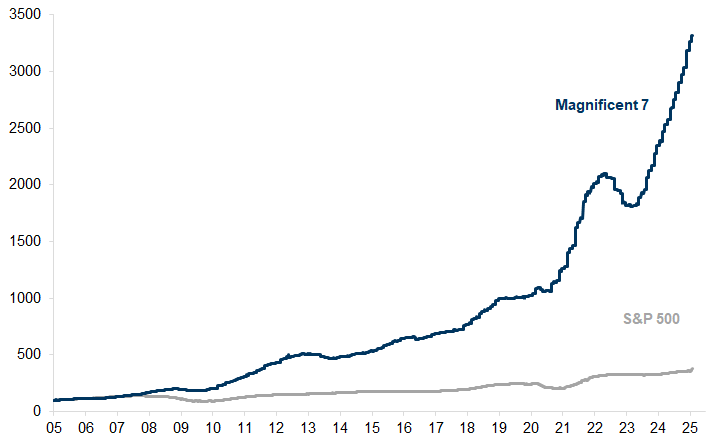 6. The dominance of the biggest companies in the US equity market is a function of their vastly superior earnings power over the past decade. Data available on request.